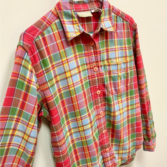 90s Vintage 🌈✨ Lizwear x Liz Claiborne Multi-Colored Plaid Flannel - Picture 2 of 3